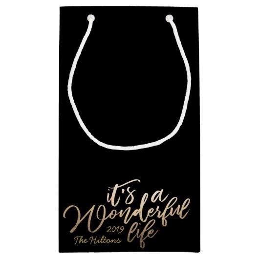 Foil es ist ein wunderbares Leben Briefe Weihnacht Kleine Geschenktüte (Rückseite)