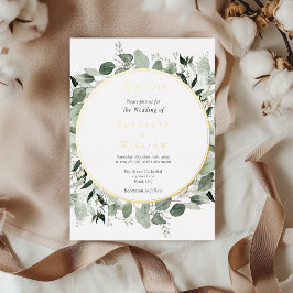 FOIL Eukalyptus Greenery Gold Einfach Hochzeit mac Folieneinladung