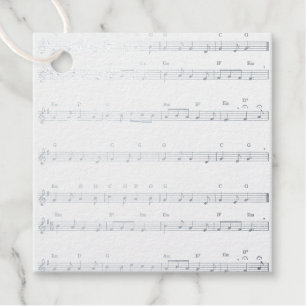 Foil Favor Tag - Song Sheet We Three Kings