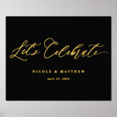 Foil, feiern wir das elegante schwarze Hochzeitssy Foliendrucke (Vorderseite)