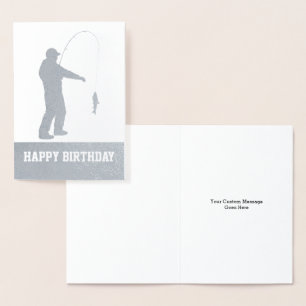 Foil Fishing Happy Birthday Custom Card Folienkarte