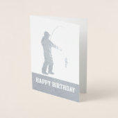 Foil Fishing Happy Birthday Custom Card Folienkarte (Vorderseite)