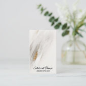 Foil Fleck Grau and Gold Ohring Cards Visitenkarte (Stehend Vorderseite)