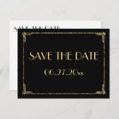 Foil Foil Art Deco Save the Date Postkarten (Vorne/Hinten)