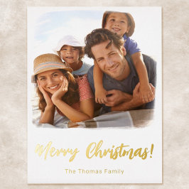 Foil Foto Christmas Card Aquarellvorlage Folien Feiertagskarte