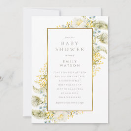 Foil Frame Boho Wildblume Baby Dusche zu Ehren Einladung