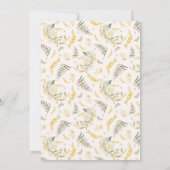 Foil Frame Boho Wildblume Baby Dusche zu Ehren Einladung (Rückseite)