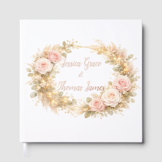 Foil Gästebuch Sanfte rosa Rosen (Vorderseite)