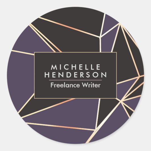 Foil Geometric Abstrakt Runder Aufkleber (Vorderseite)