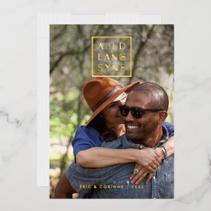 Foil Gerahmt Auld Lang Syne Holiday Card - White Folieneinladung
