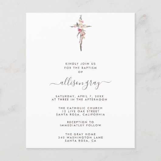 Foil Gerahmt Floral Baptisse | Flyer Haushalt (Vorne)