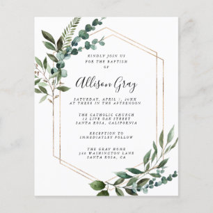 Foil Gerahmt Floral Baptisse Flyer Haushalt