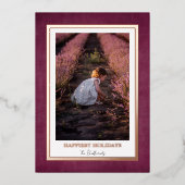 Foil Gerahmt Holiday Foto Folien Feiertagskarte (Vorderseite)