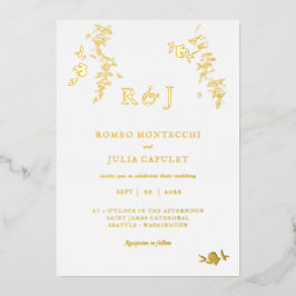 Foil Gilded Romantic Floral Wedding Folieneinladung