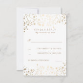 Foil Gipskraut Wedding RSVP Cards (Vorderseite)