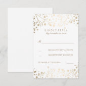 Foil Gipskraut Wedding RSVP Cards Karte (Vorne/Hinten)
