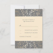 Foil Gipskraut Wedding RSVP Cards Karte (Vorderseite)