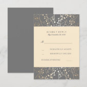 Foil Gipskraut Wedding RSVP Cards Karte (Vorne/Hinten)