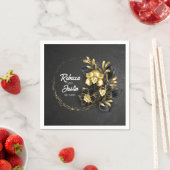 Foil Gold Black Orchids Modern Boho Serviette (Beispiel)