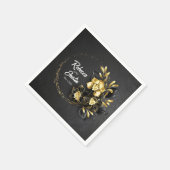 Foil Gold Black Orchids Modern Boho Serviette (Ecke)