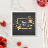 Foil Gold Black Orchids Modern Boho Serviette (Beispiel)