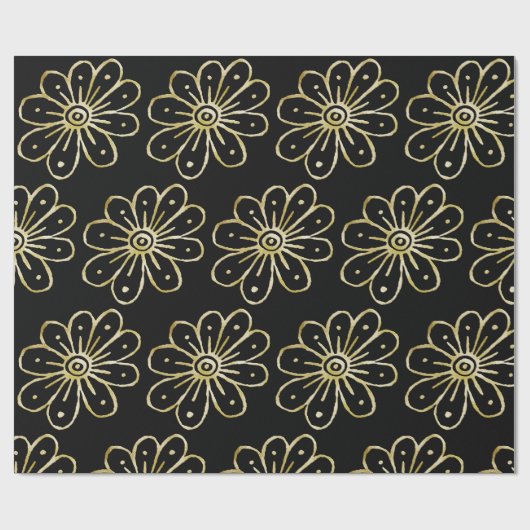 Foil-Gold-Blume Geschenkpapier (Flach)
