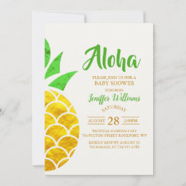 Foil Gold Geometric Pineaple | Babydusche  Einladung