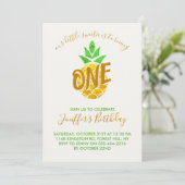 Foil Gold Geometric Pineaple | Geburtstag Einladung (Stehend Vorderseite)