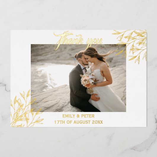 Foil gold Hochzeit danke Ihnen Einladung (Vorderseite)