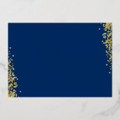 Foil Gold Navy Blue Taufe Foto Danke Karte (Rückseite)