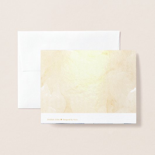 Foil Gold oder Silver Floral Gruß Folienkarte (Rückseite mit Umschlag)