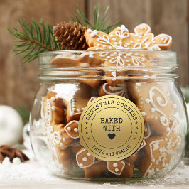 Foil Gold Print Weihnachtsgoodies Runder Aufkleber