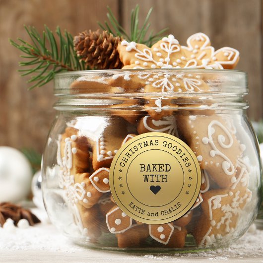 Foil Gold Print Weihnachtsgoodies Runder Aufkleber