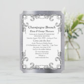 Foil-Gold-Silver-Brass Couple Dusche Einladung (Stehend Vorderseite)