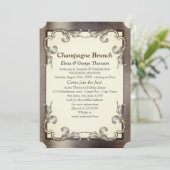 Foil-Gold-Silver-Brass Couple Dusche Einladung (Stehend Vorderseite)