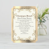 Foil-Gold-Silver-Brass Couple Dusche Einladung (Stehend Vorderseite)