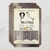 Foil-Gold-Silver-Brass Trendy Wedding Einladung (Vorne/Hinten)