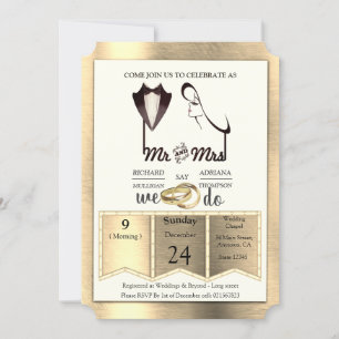 Foil-Gold-Silver-Brass Trendy Wedding Einladung
