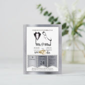 Foil-Gold-Silver-Brass Trendy Wedding Einladung (Stehend Vorderseite)