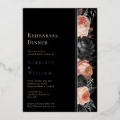 FOIL Gothic Vintag Black Blush Wedding Probe Folieneinladung (Vorderseite)