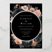 FOIL Gothic Vintag Black Dark Blush Wedding Folieneinladung (Vorderseite)