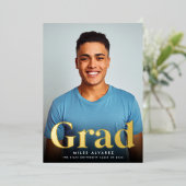 Foil Grad | Abschluss für vertikales Foto Folieneinladung (Stehend vorne)