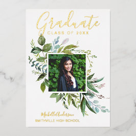 Foil Greenery Gold Foto Abschluss Ankündigung