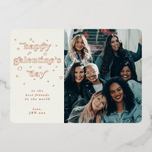 Foil Happy Galentine's Day + Herz Foto Card Folien Feiertagskarte