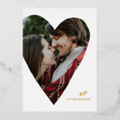Foil Heart Foto Valentine's Day Flat Card Folieneinladung (Vorderseite)