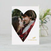 Foil Heart Foto Valentine's Day Flat Card Folieneinladung (Stehend vorne)