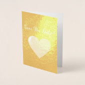 Foil Heart Verlobung Foto Save the Date Folienkarte (Vorderseite)