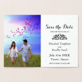 Foil Heart Verlobung Foto Save the Date Folienkarte (Innenseite)