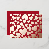 Foil Hearts Valentine Folien Feiertagspostkarte (Vorderseite/Rückseite)
