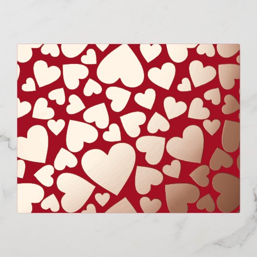 Foil Hearts Valentine Folien Feiertagspostkarte (Vorderseite)
